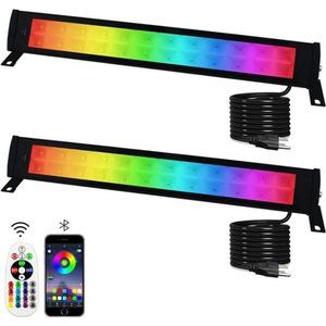 2 Pack 50W RGB Wall Washer Light, Stage Wash Light Bar, RGB Light Bar